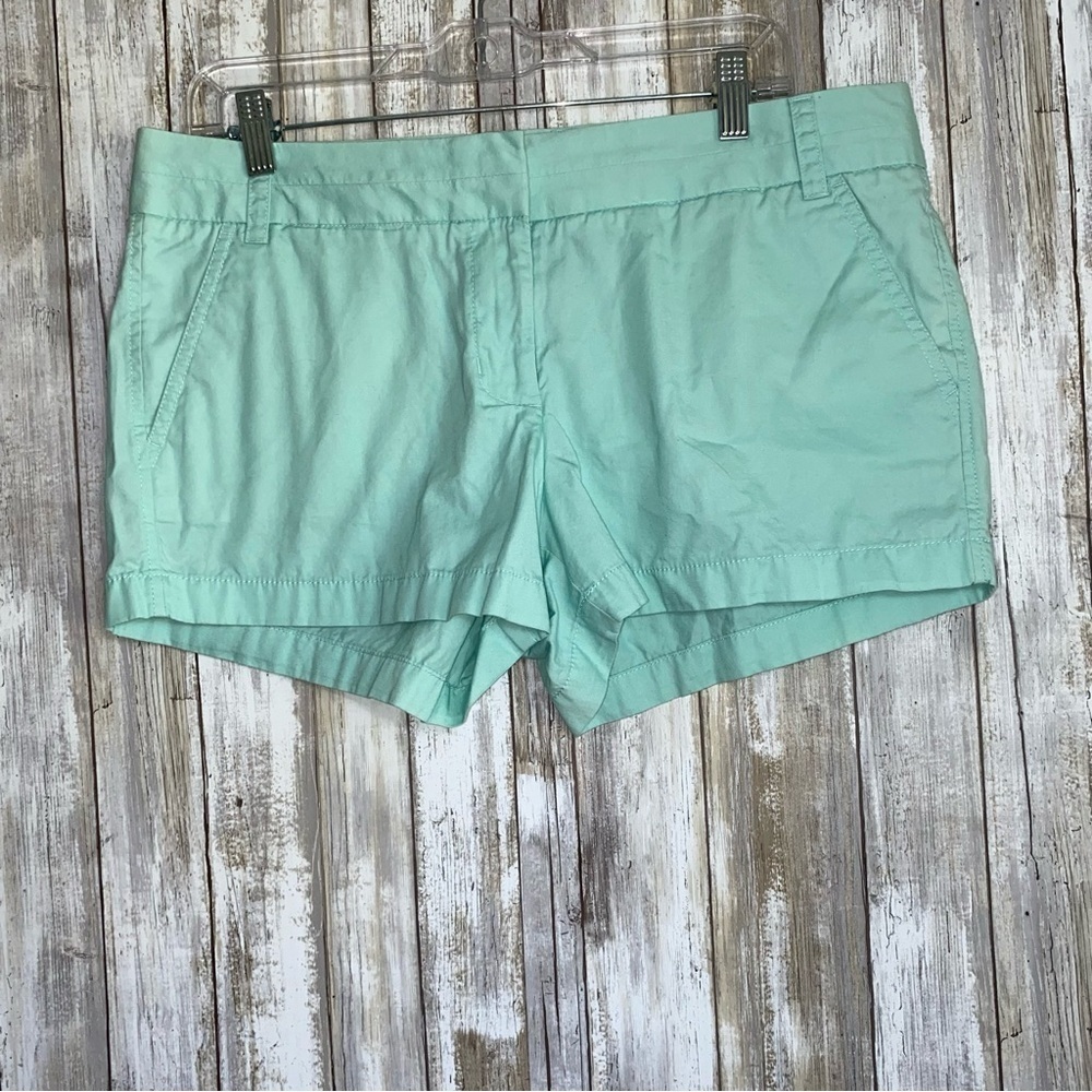 J.Crew Broken In Chino Shorts Size 10 Aqua Blue Casual Summer